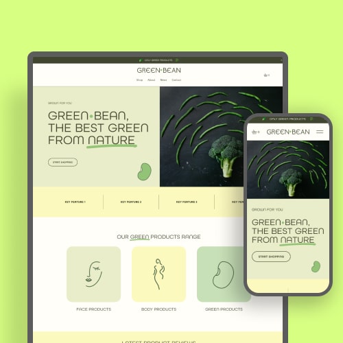 Squarespace template GREEN•BEAN SquareZavr